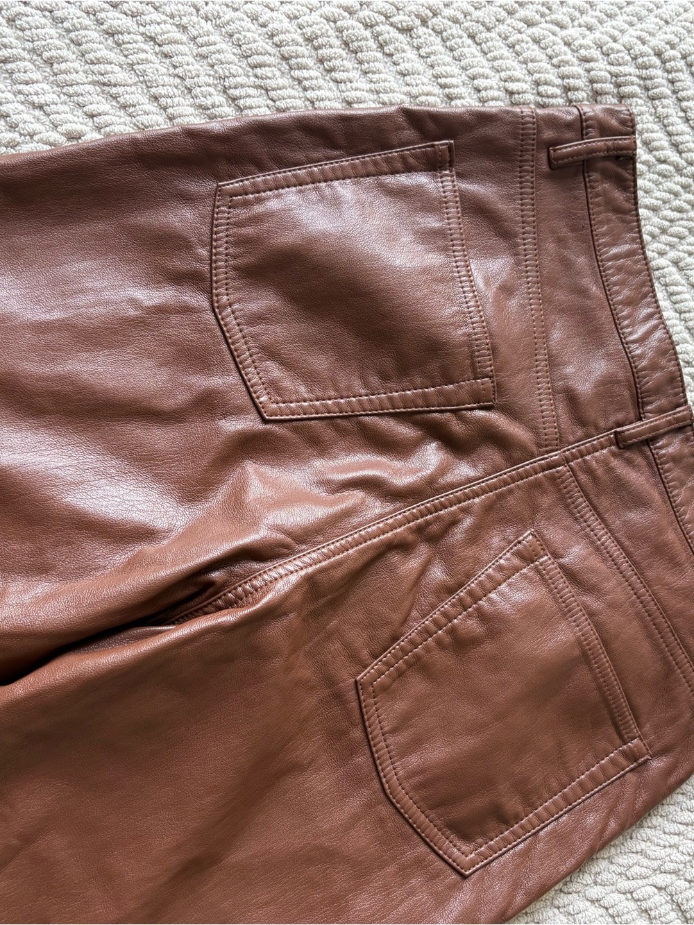 Wilfred Brown Leather-Look Slim Pants - Picture 4 of 4